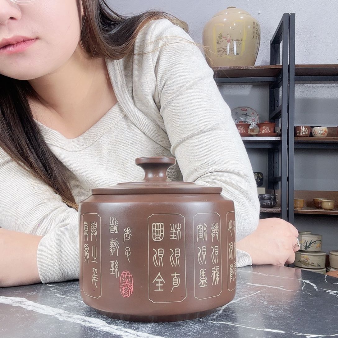 罐微瑕精磨彩填醒茶罐