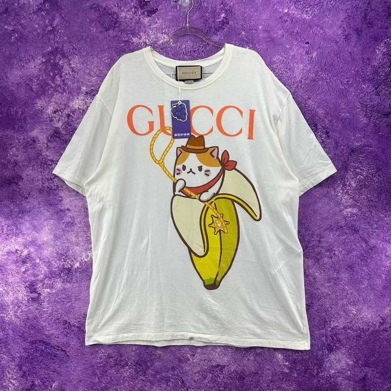 99新 GUCCI/古驰 葡萄籽奢潮/香蕉猫短袖/XXL码