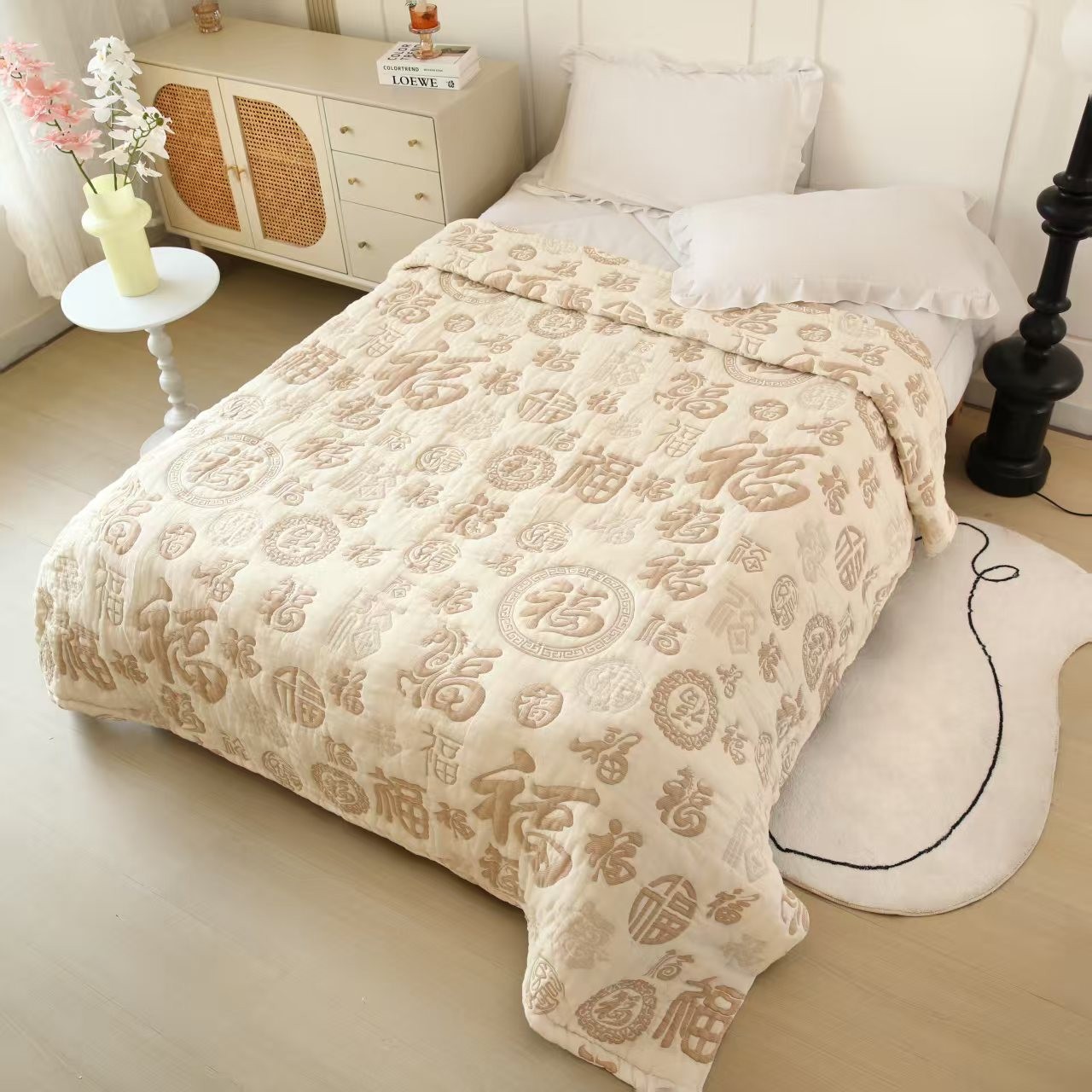 （百福）-150*200cm加厚汉麻罗布麻可机洗多功能泡芙被