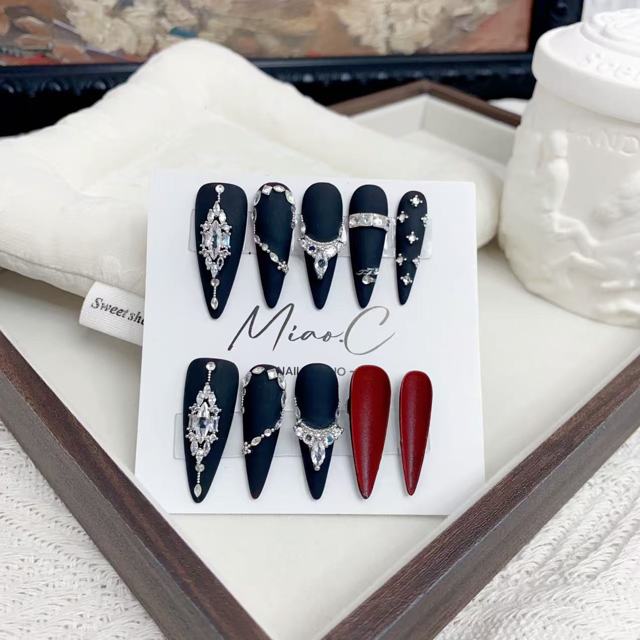 【CL红底鞋3号】Miao.C指尖艺术 高级轻奢拼钻款锆石纯手工穿戴甲
