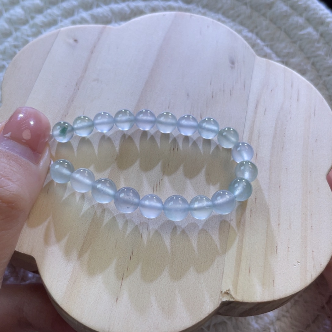 翡翠散珠天然缅a玻璃冰散珠卡5.8-6+