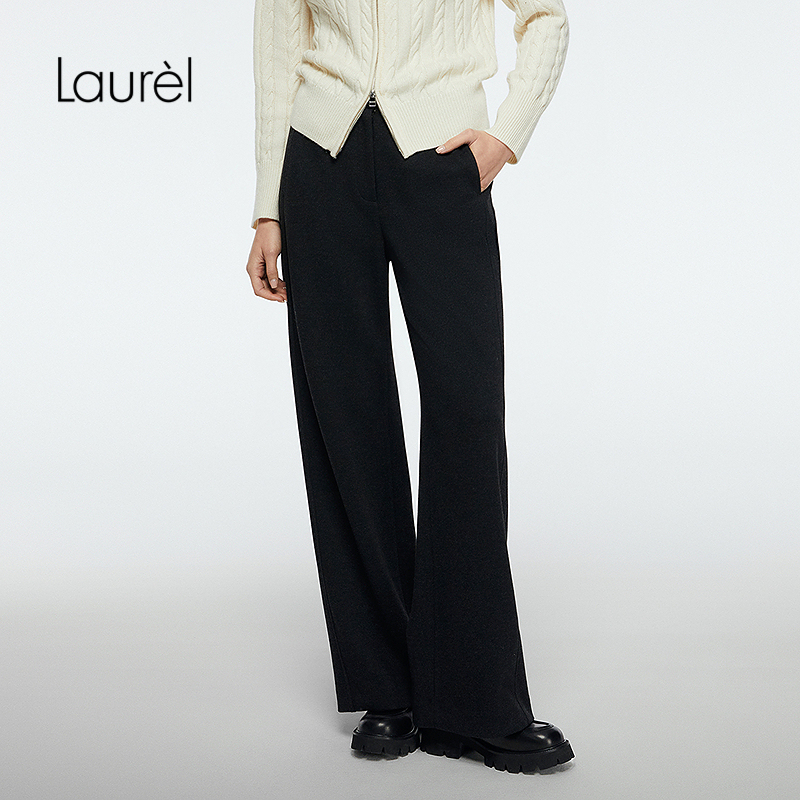 【粉丝专享】Laurel秋新款加绒保暖休闲直筒长裤LWD363K01900