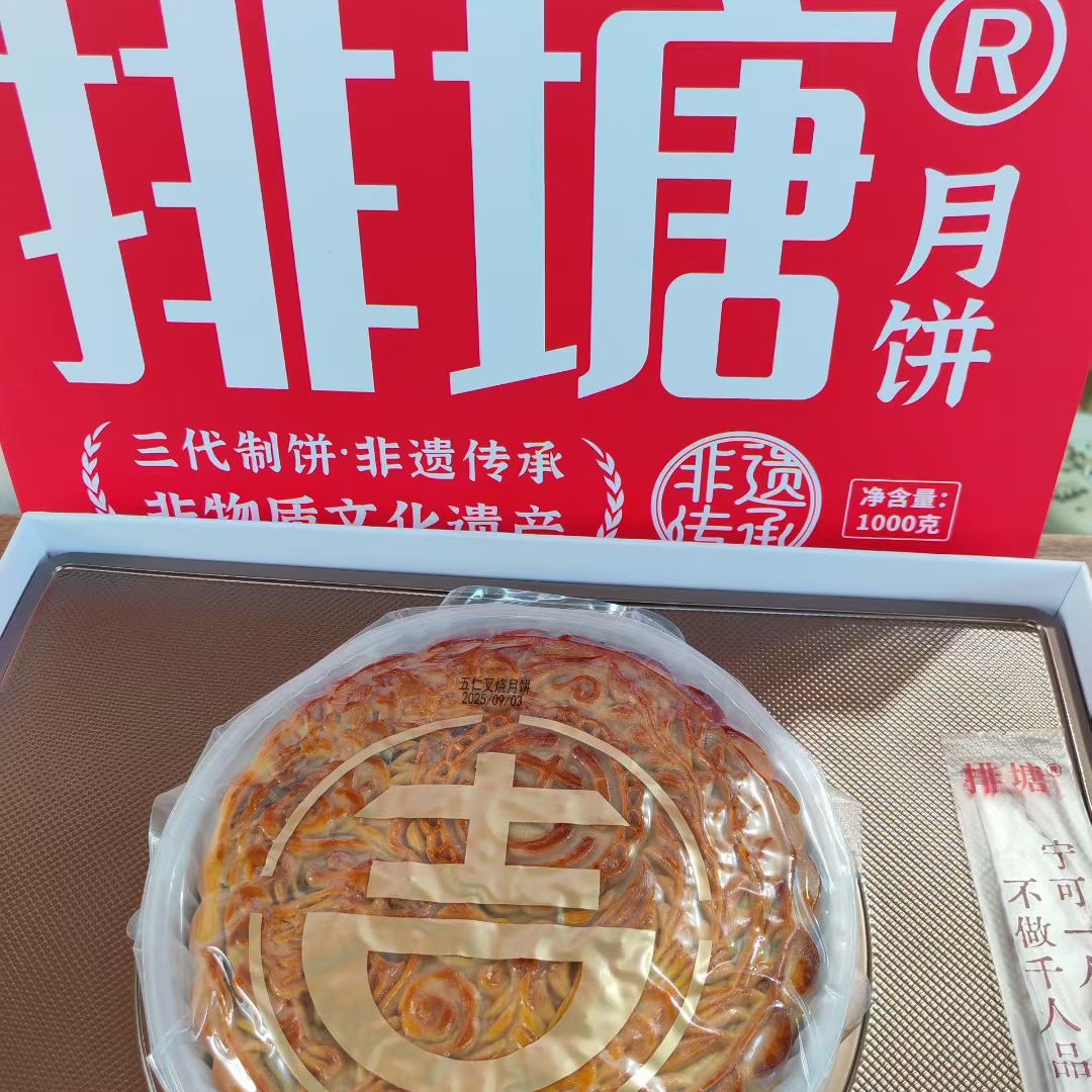 隆安县雁江排塘月饼礼盒款 2斤装五仁叉烧  大月饼