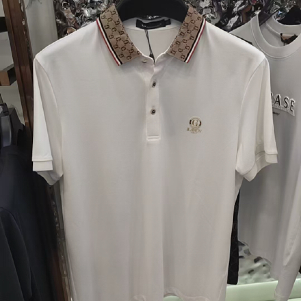 九狼谷77786商务t恤短袖翻领丝光棉凉感开衩商务T恤休闲夏季潮流