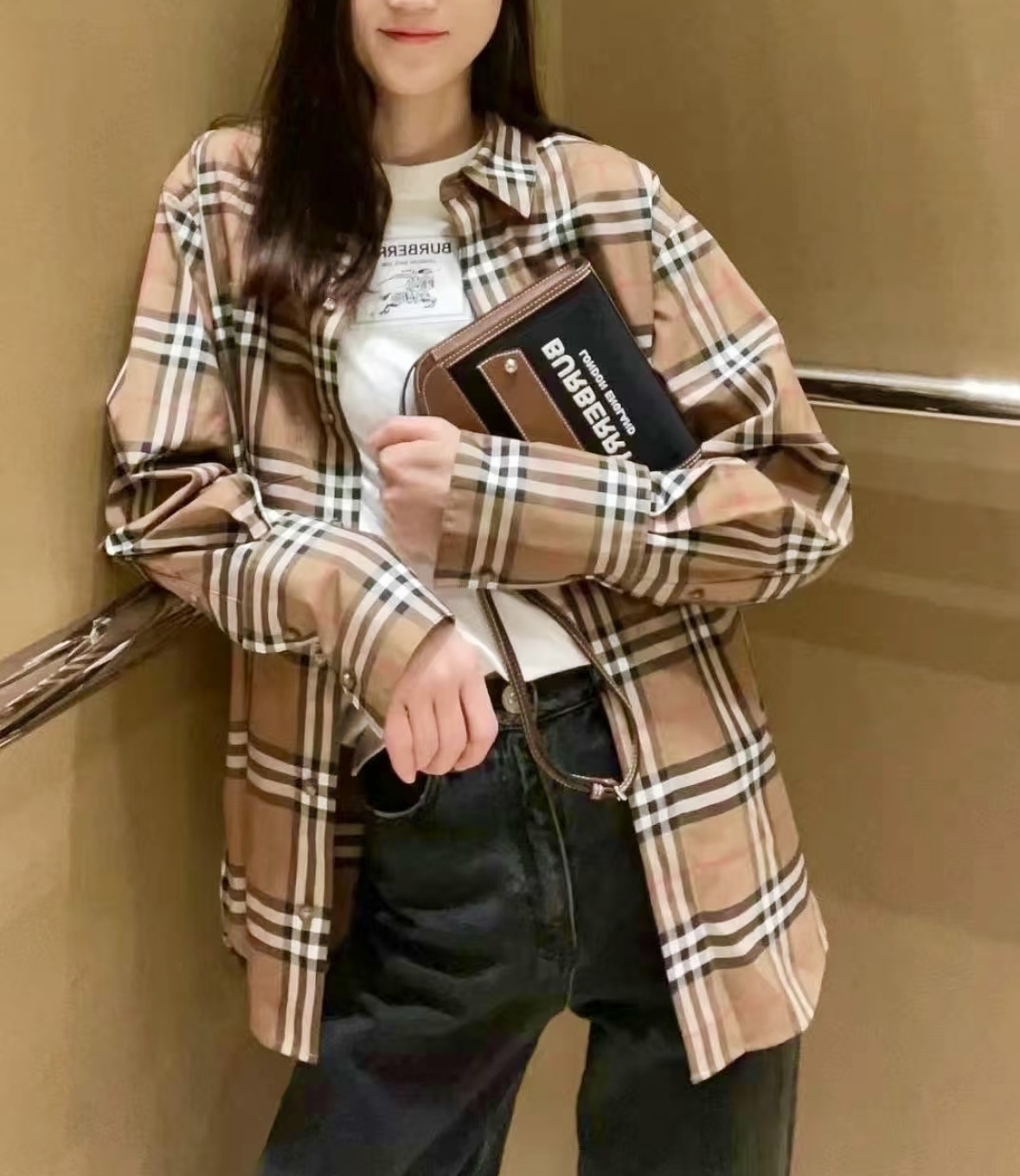 未使用 BURBERRY/博柏利 现货 桦木棕格子时尚衬衫 CS0087