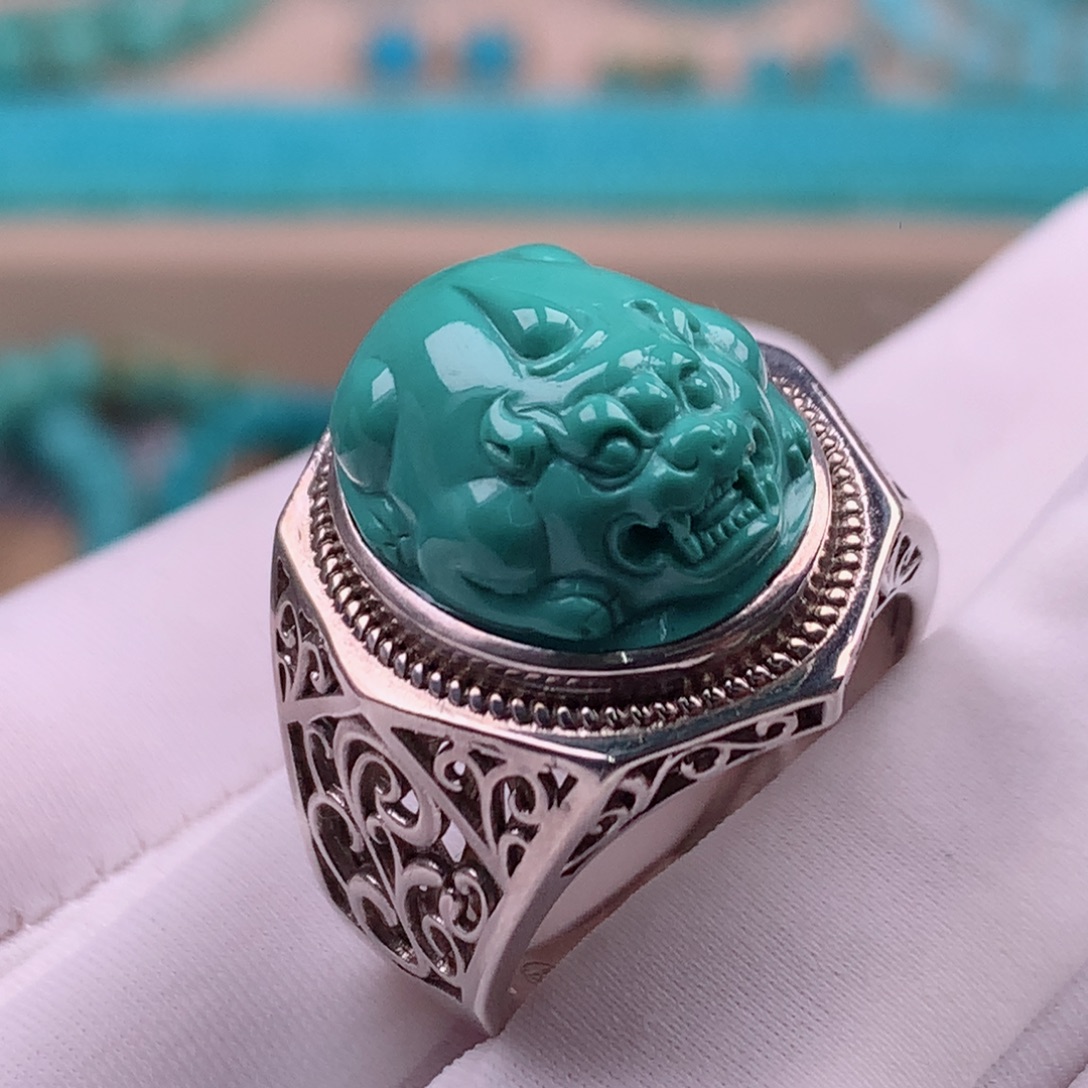 绿松石银S925镶嵌珠宝奇石