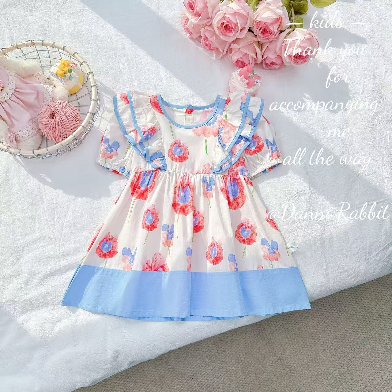 夏款新款女童时尚洋气连衣裙.D-C975