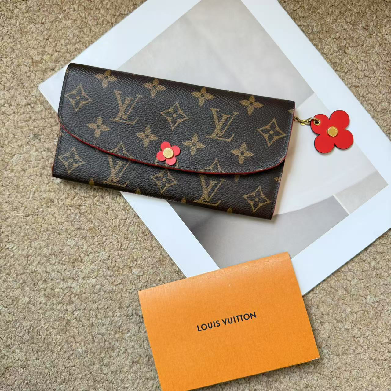 95新 LouisVuitton/路易威登 Lv 老花 长款小花钱包/640990459