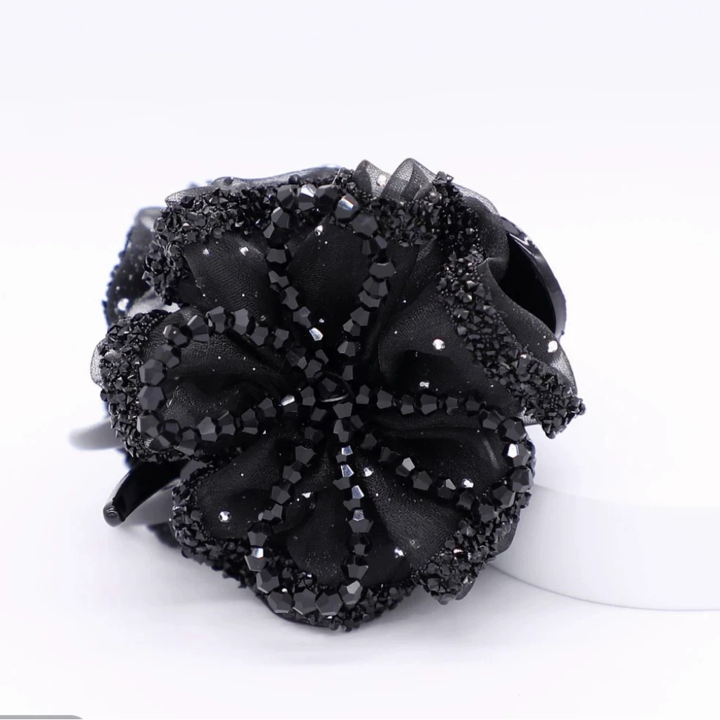 路易斯巴黎王妃气质百搭时尚花朵丸子夹显发量马尾夹女1836