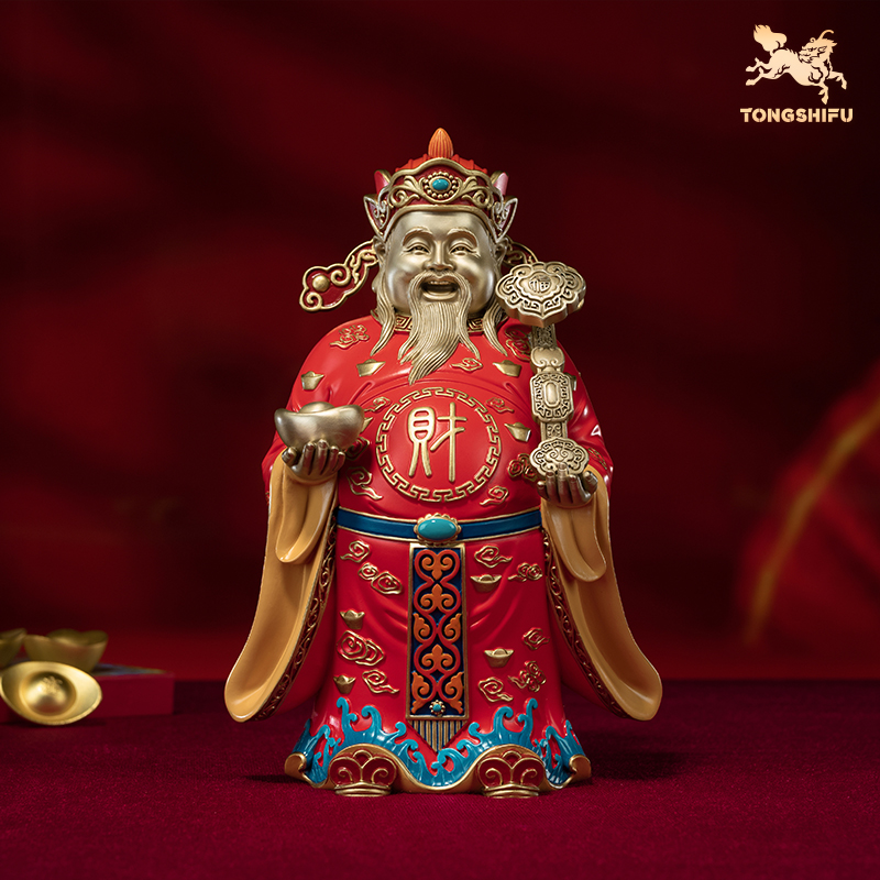 铜师傅《财神到》家用玄关财神爷铜摆件 店铺收银台装饰品开业礼物