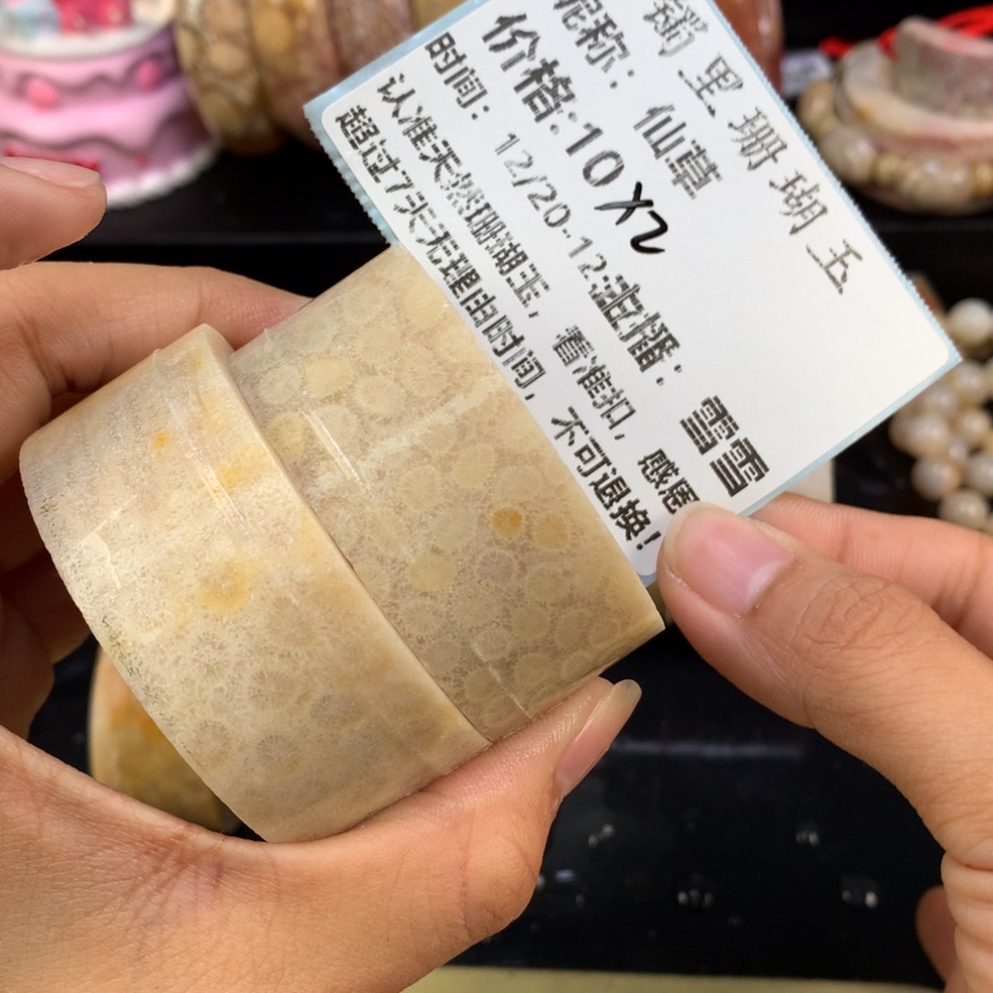 仙***草硅化珊瑚（珊瑚玉）未镶嵌吊坠(赠链)