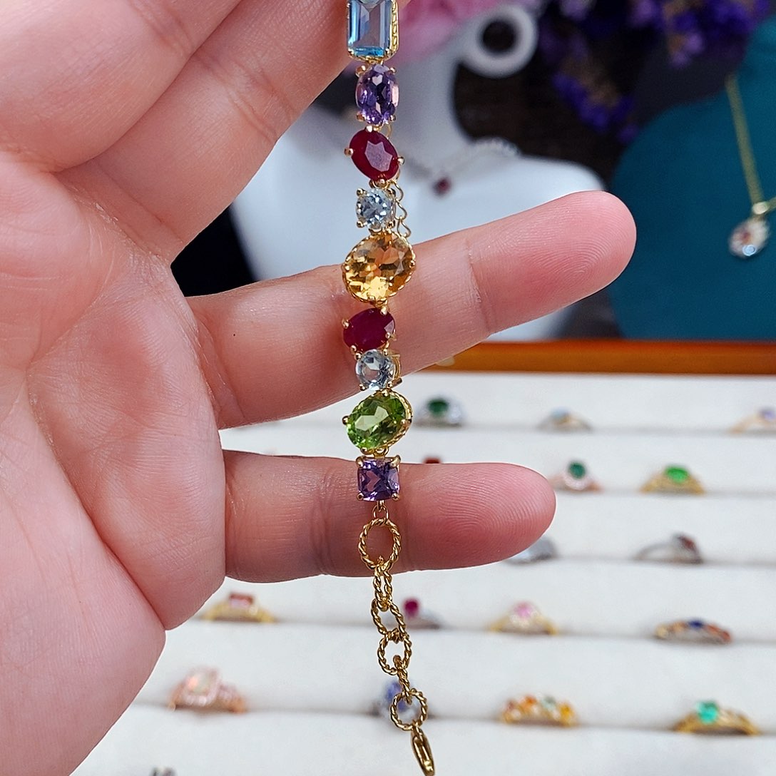 红宝石手链银S925镶嵌