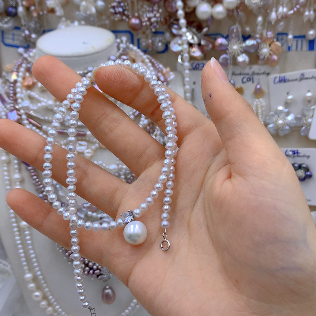 淡水珍珠耳饰银S925镶嵌殇*