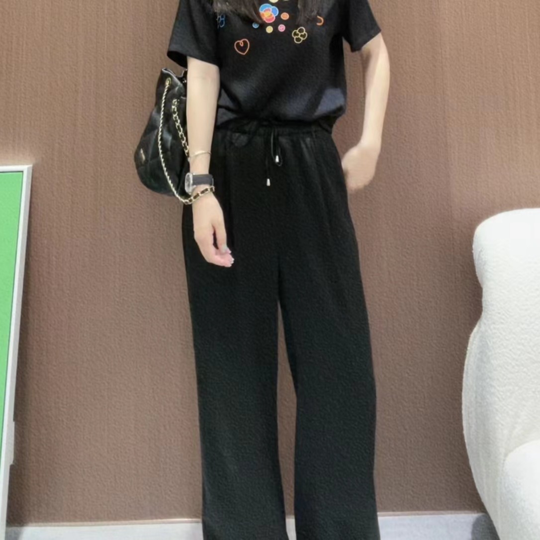 《CHUN》净色抽绳阔腿裤