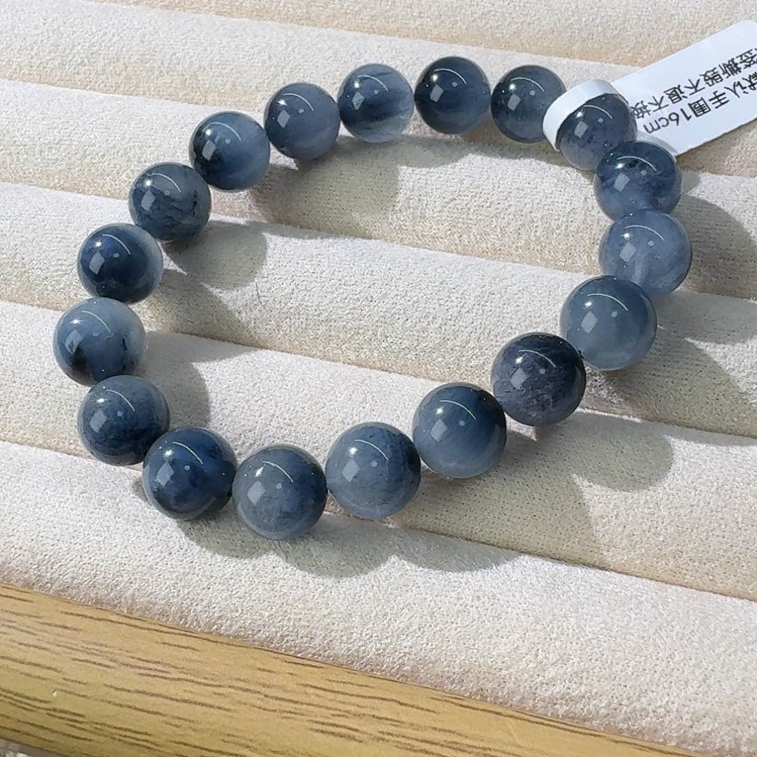 水晶手串未镶嵌蓝兔毛11