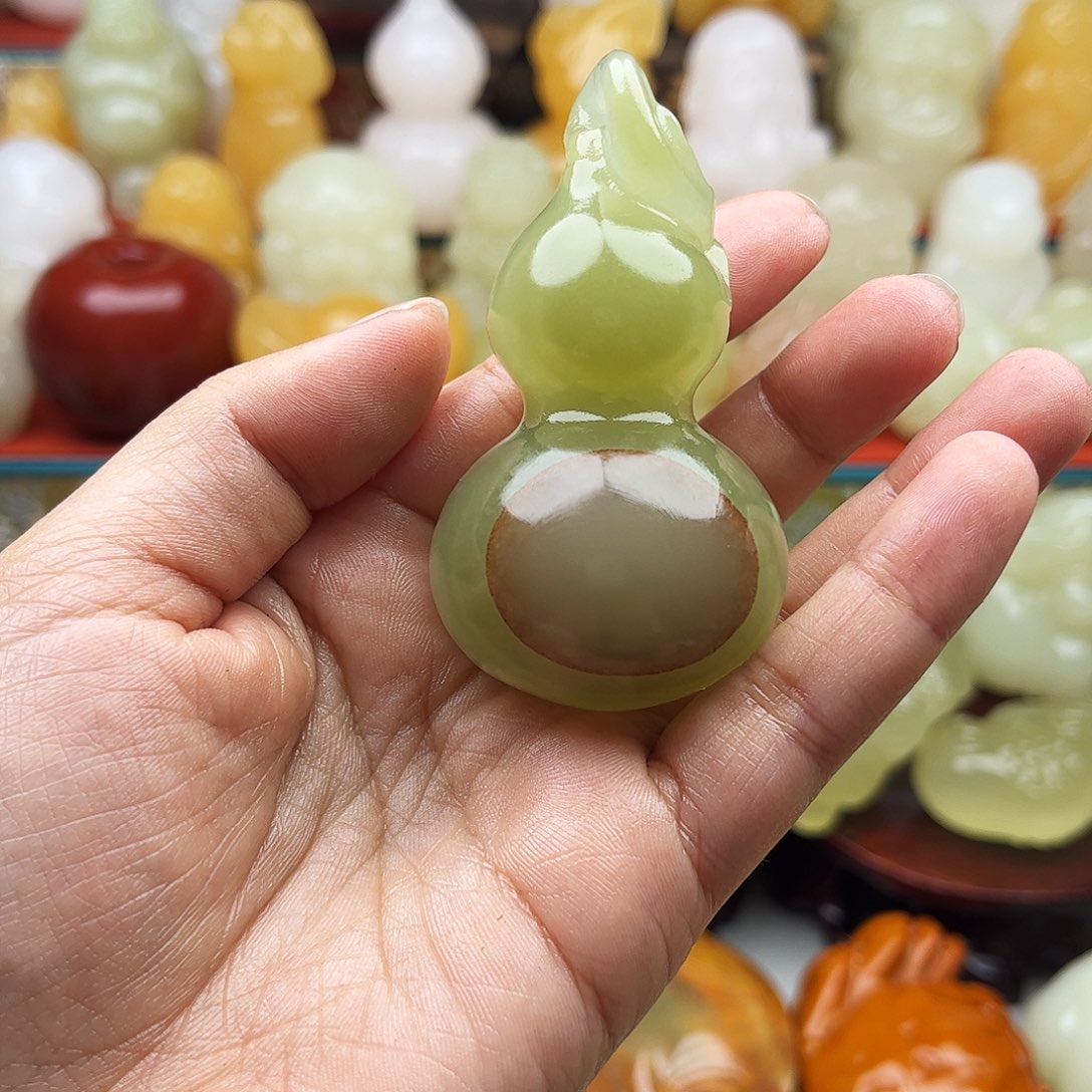 古***月石材葫芦手把材料