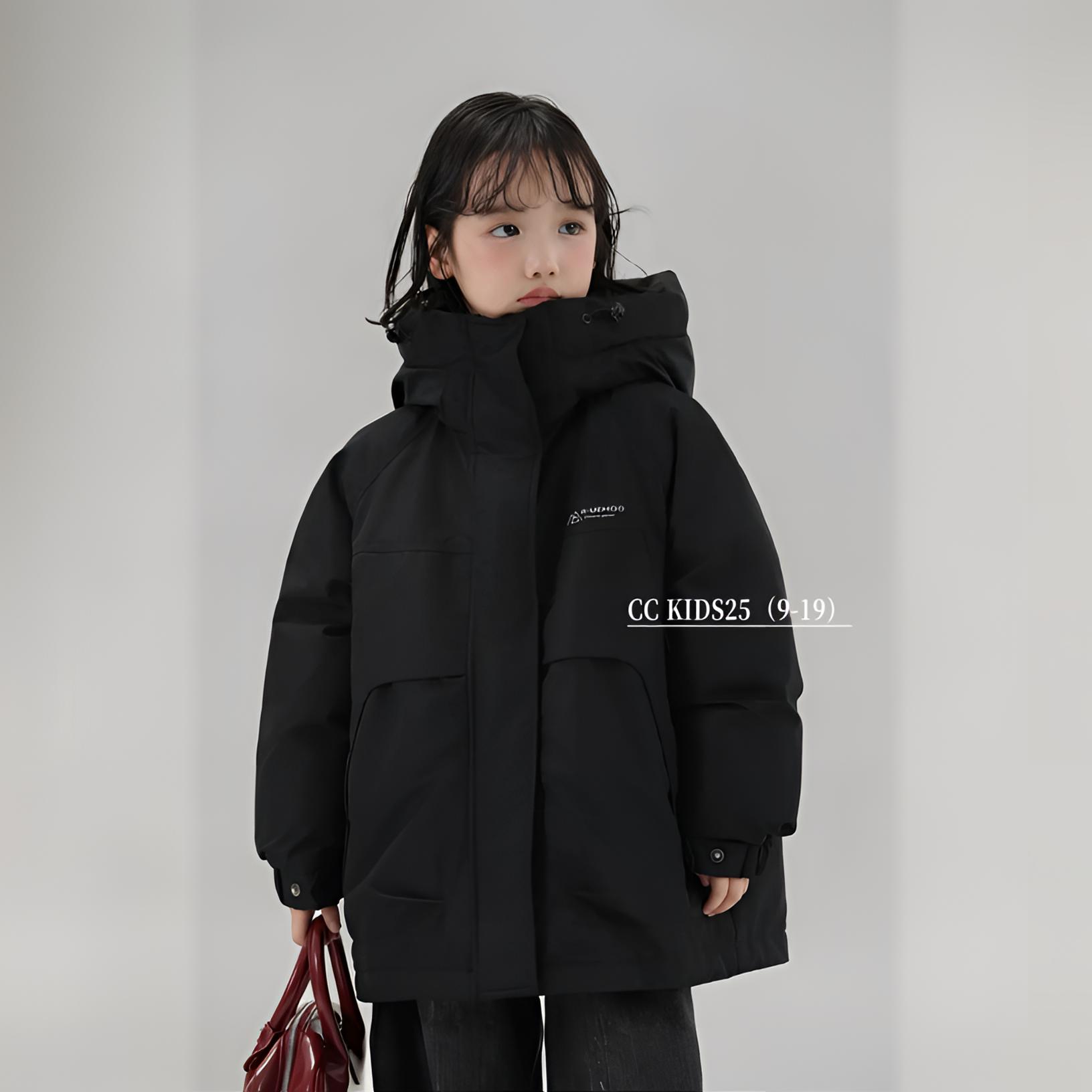 &苏珊&2025新款冬款cc羽绒服黑色帽子不可脱卸休闲时尚8025