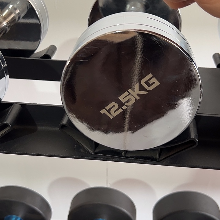 全新电镀纯钢哑铃12.5公斤一对