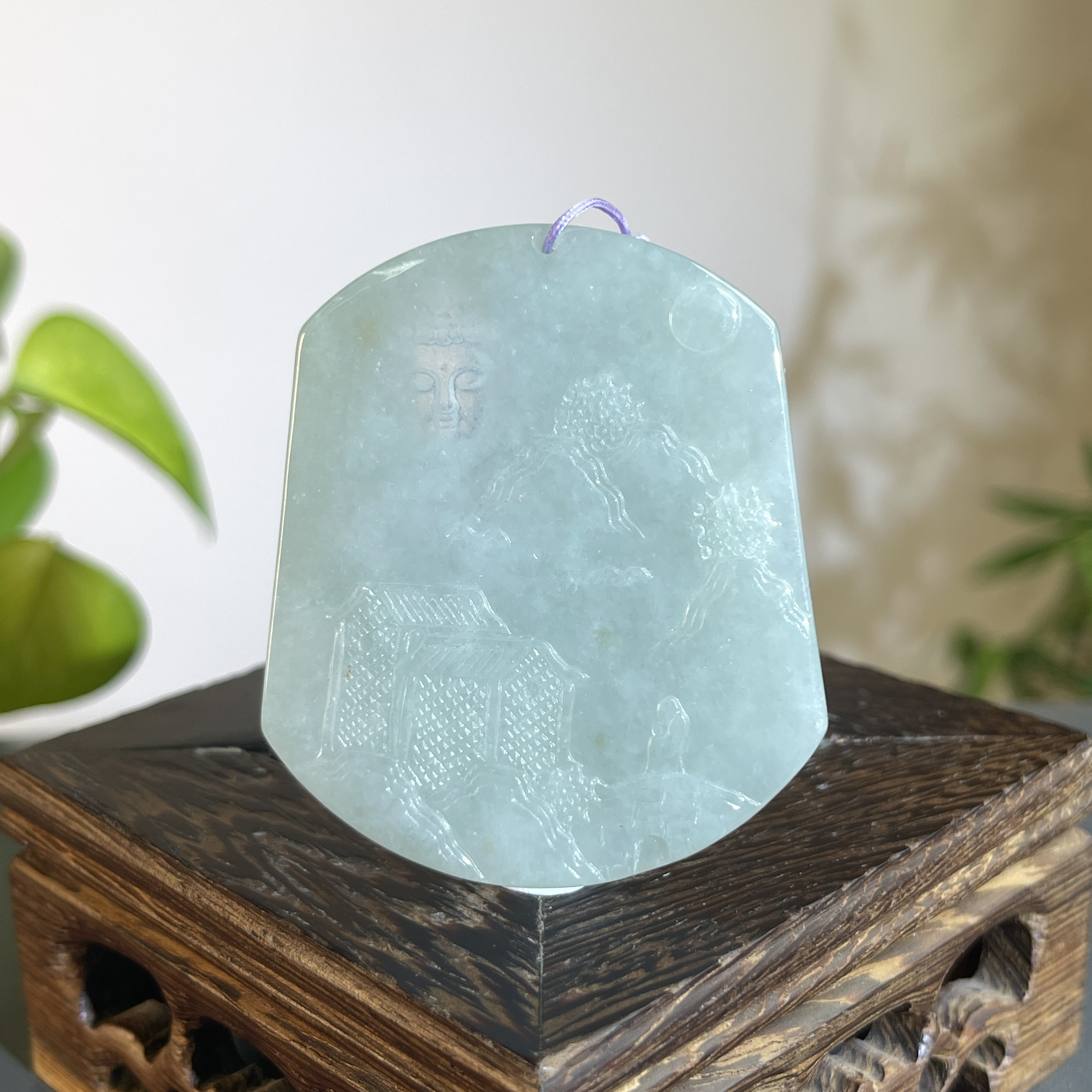 JCW25-101  天然缅甸A货翡翠   佛观天下