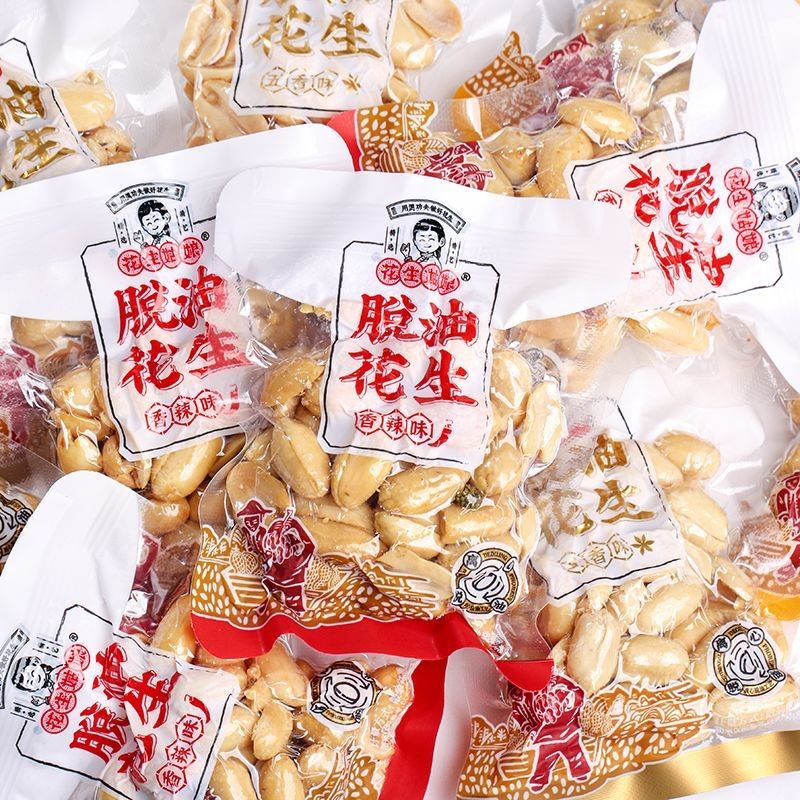 新日期花生姑娘 脱油花生米独立小包装 香辣五香藤椒下酒菜休闲零