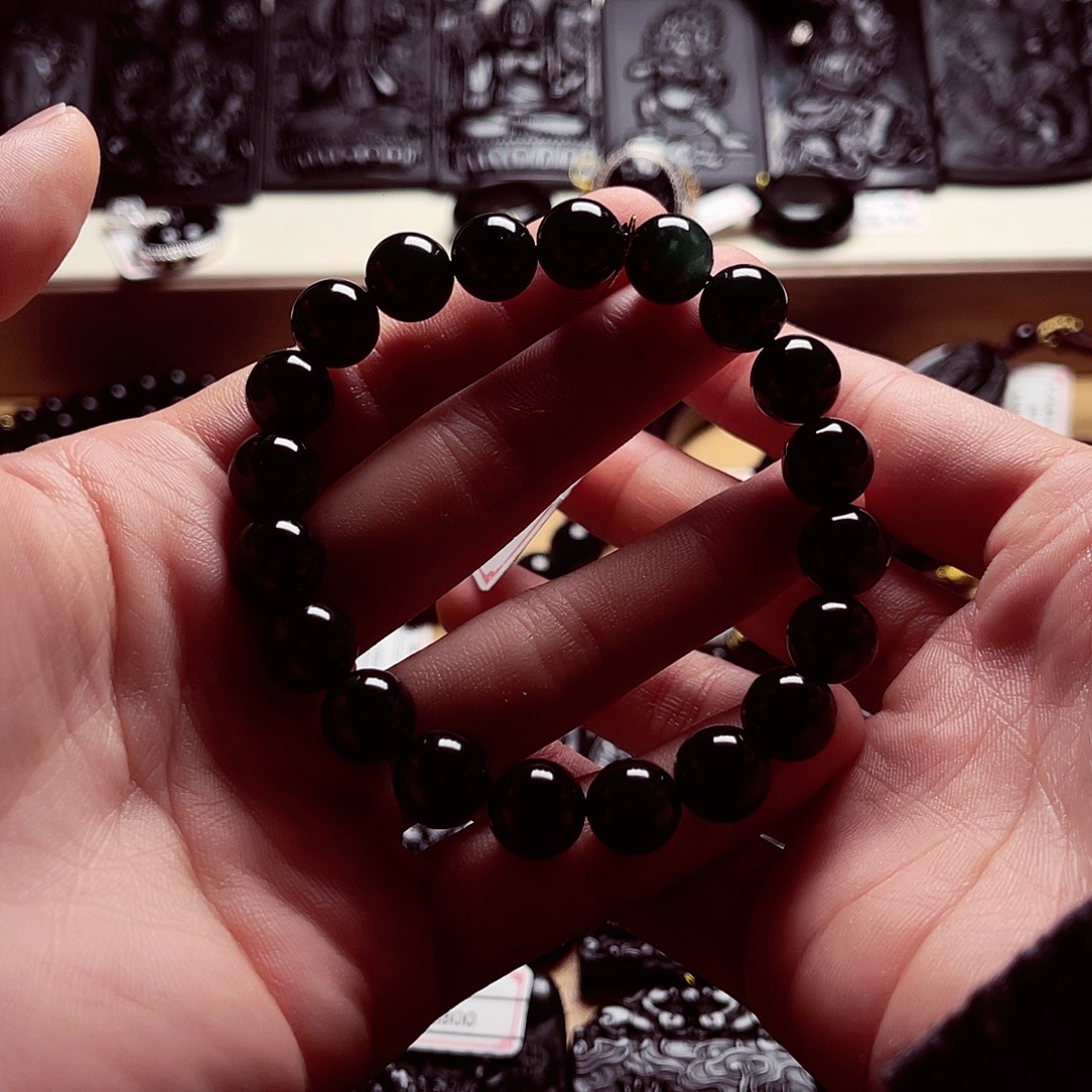 翡翠未镶嵌手链天然缅料A货卡10手串A206