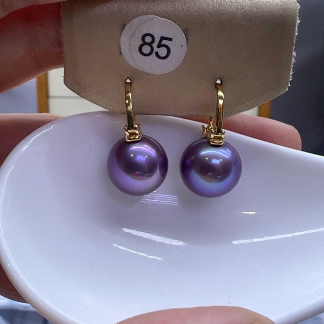 银S925镶嵌耳饰淡水珍珠