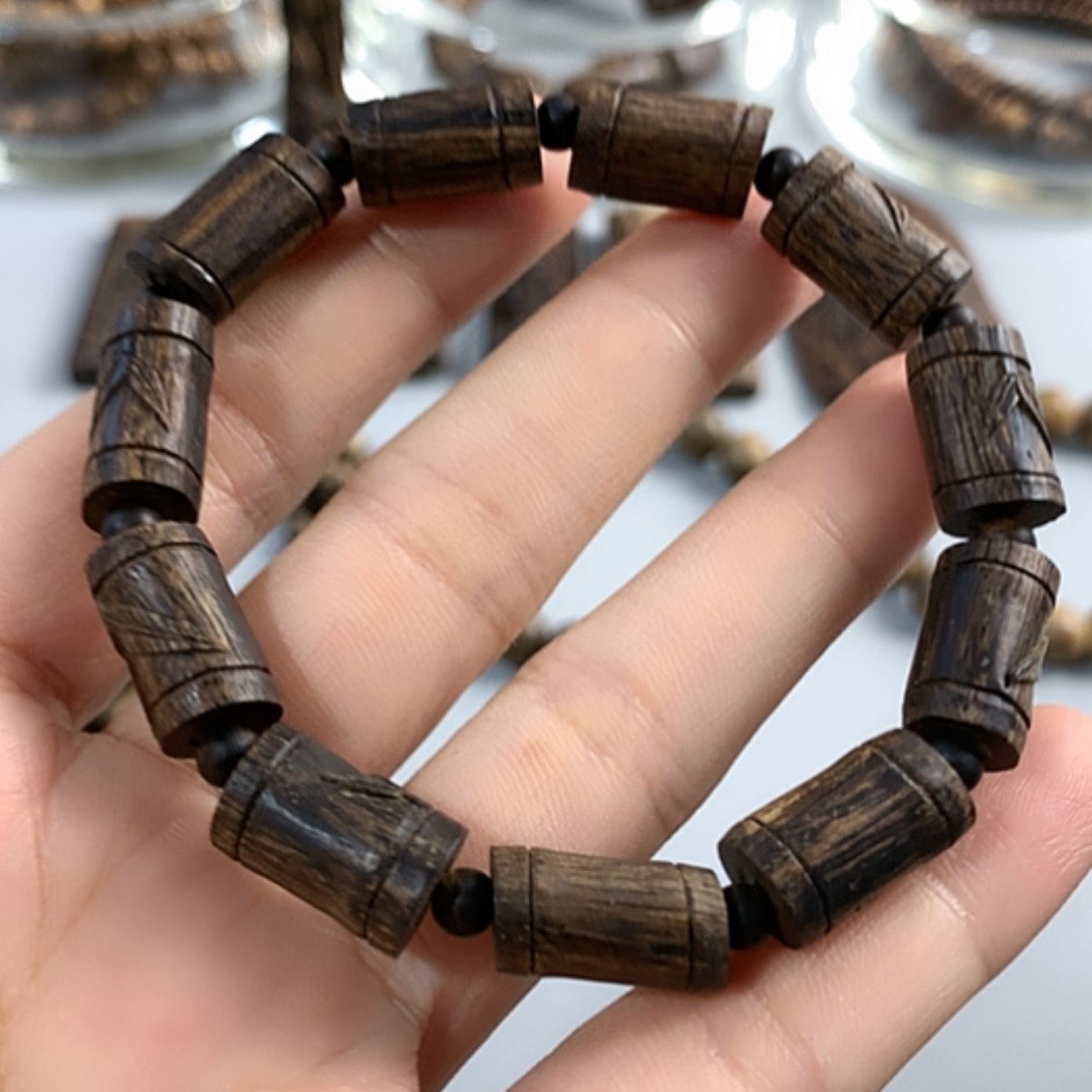 【闪购商品】沉香手串文莱铁结黑棋节节高升12.2克沉