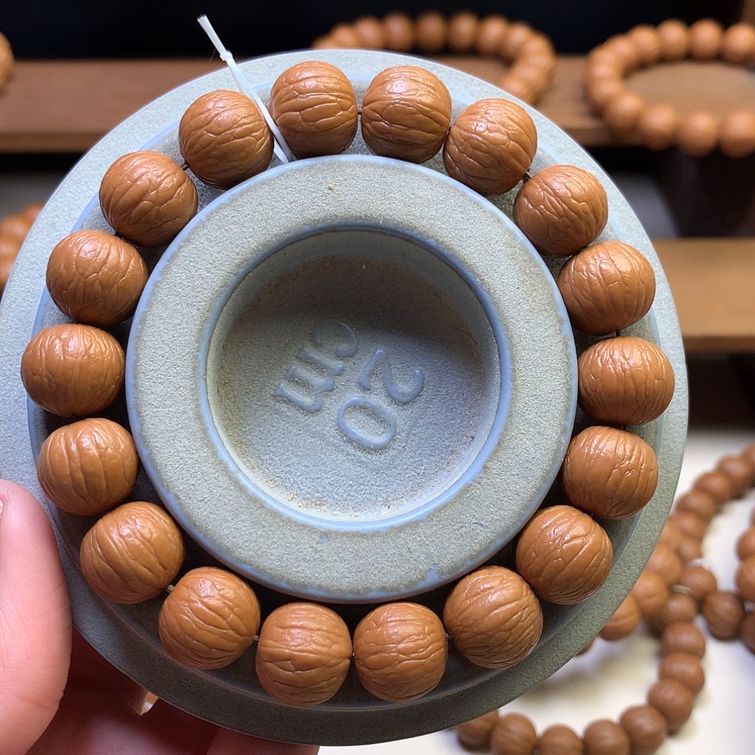 逆***央猴头核桃手串14同尺聚宝盆全品手串