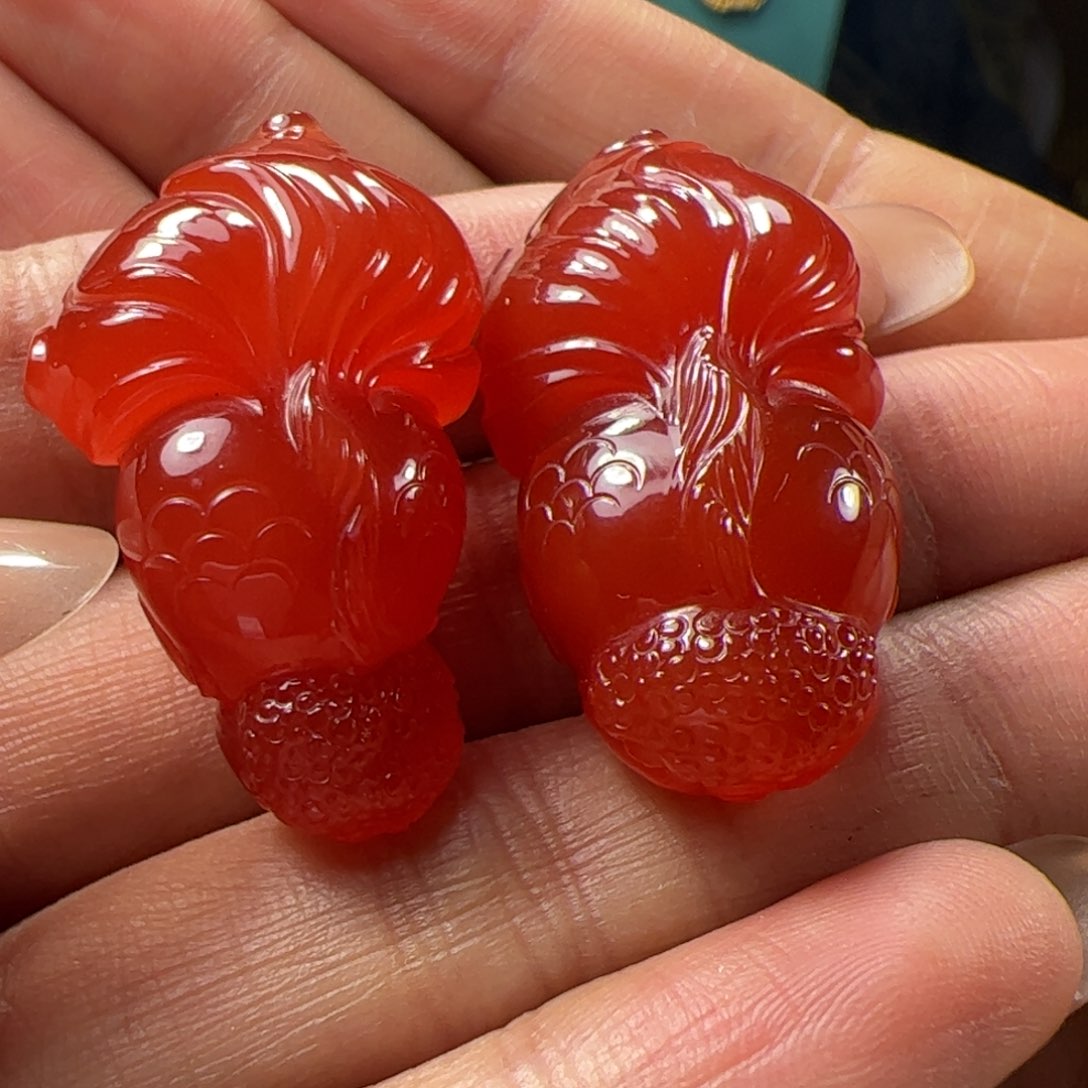 南红玛瑙金鱼未镶嵌