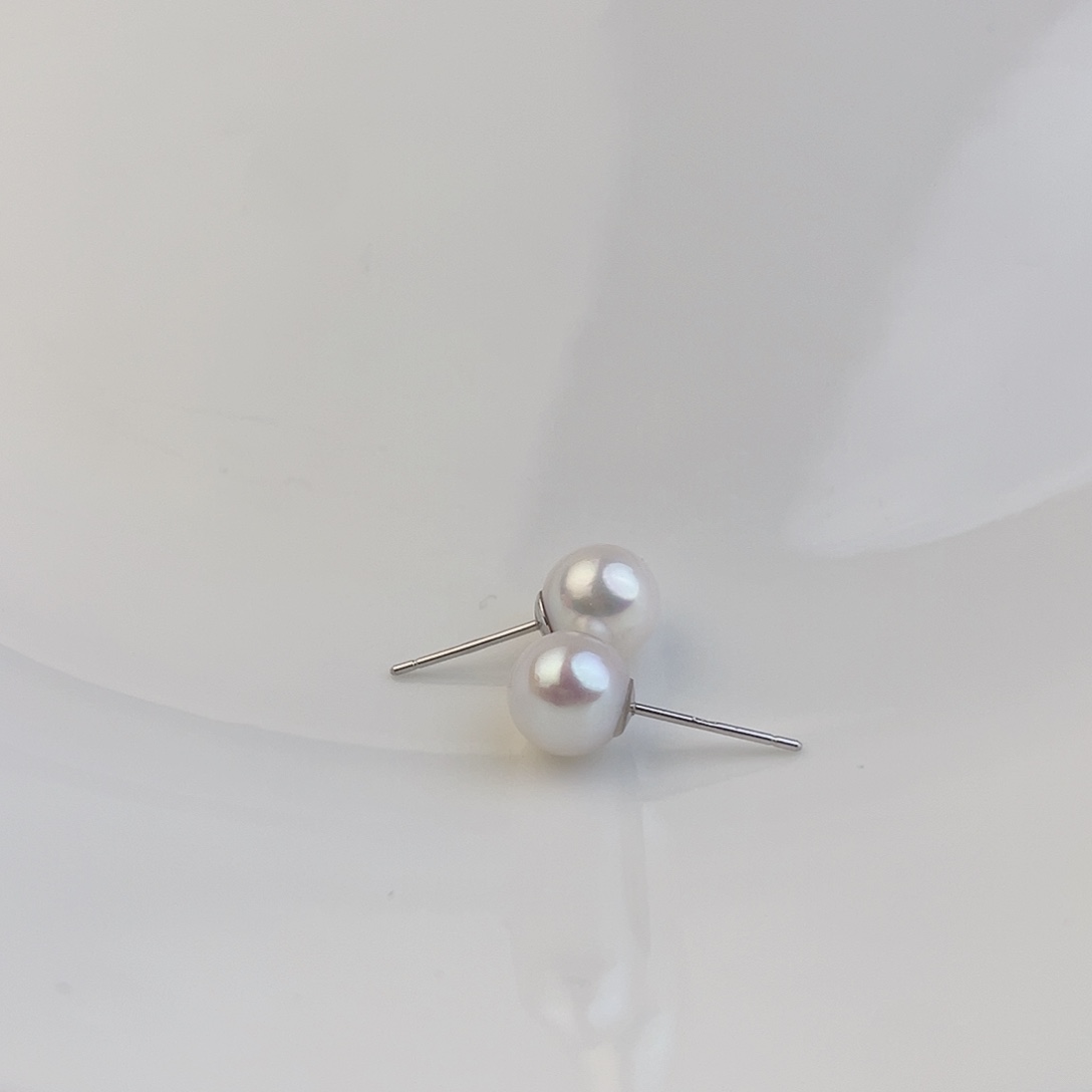 淡水珍珠耳饰银S925镶嵌