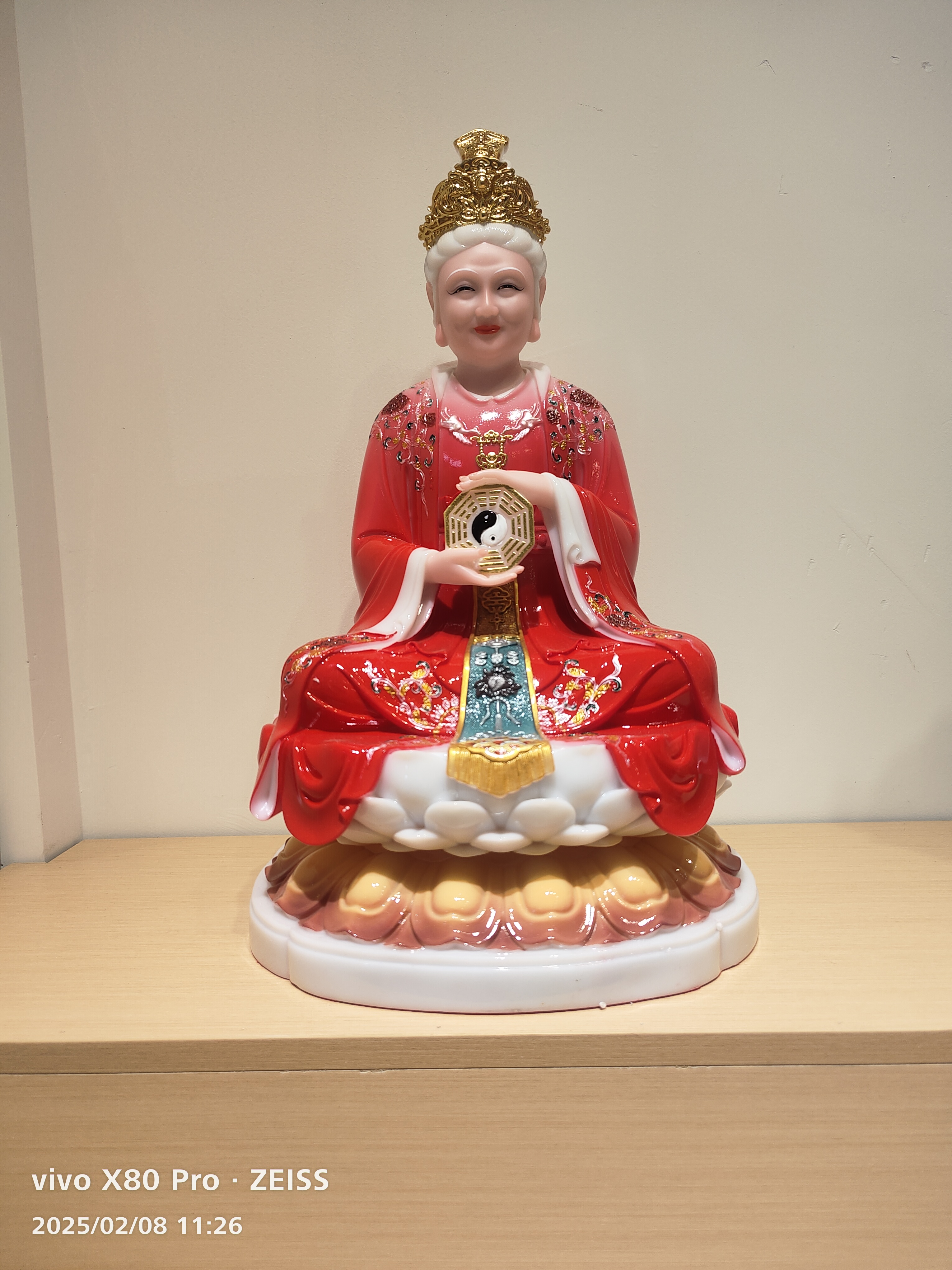 19寸合成汉白玉空心无声老母