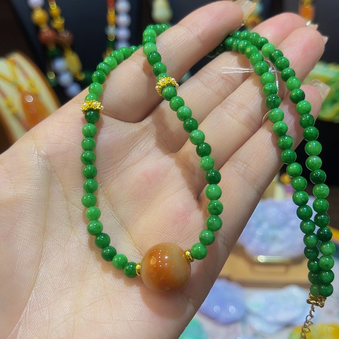 翡翠未镶嵌项链项链