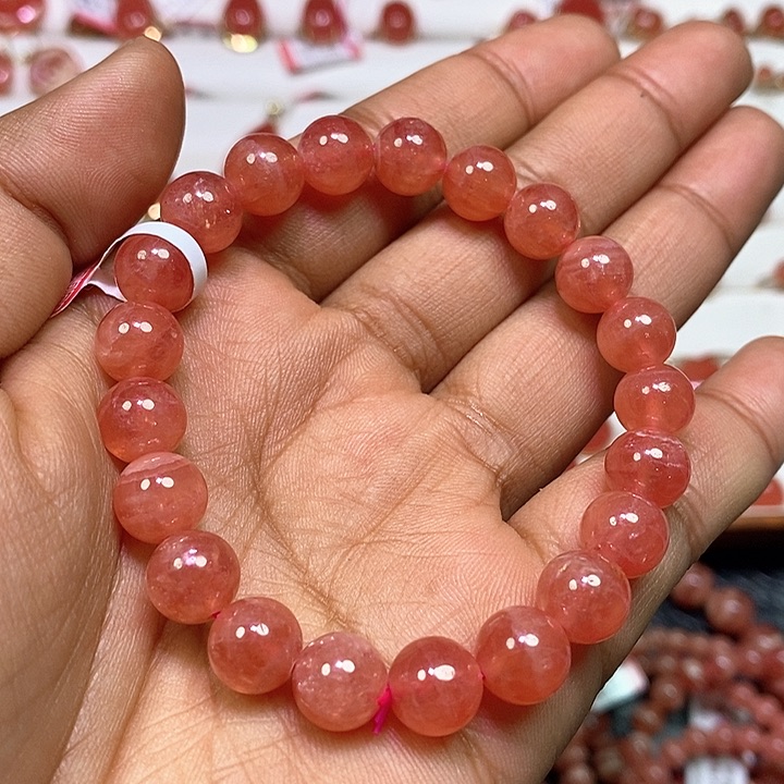 菱锰矿（红纹石）手串未镶嵌9m性价比