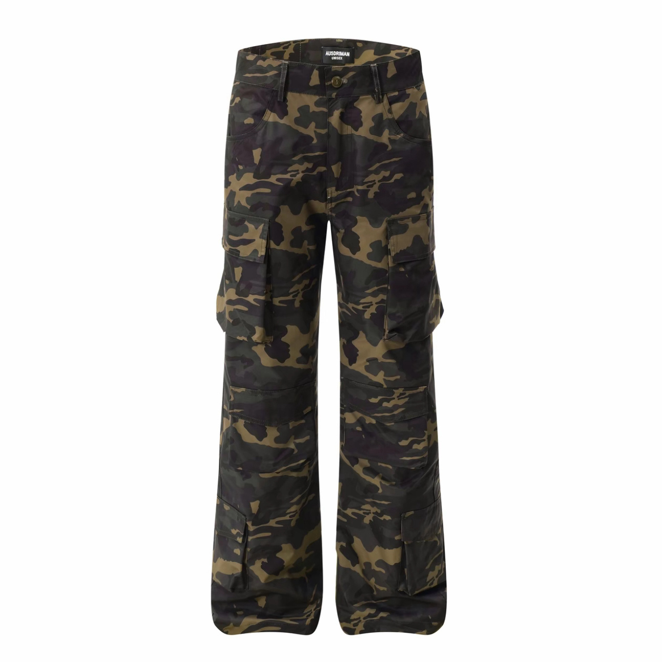 B29#工装多袋迷彩裤高级感个性男女流行阔腿宽松伞兵裤休闲裤