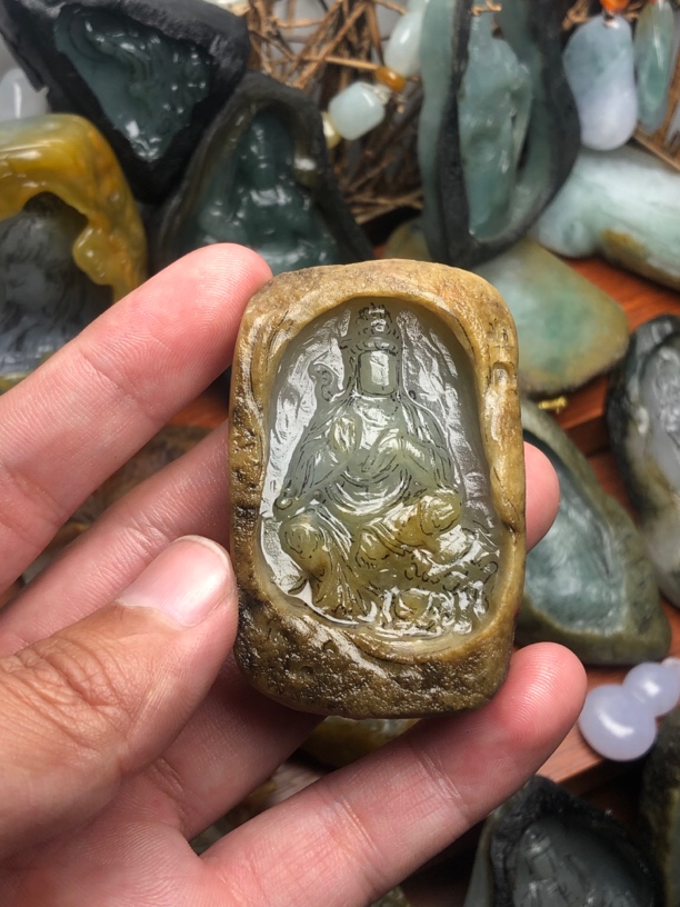 缅甸天然翡翠A货 定制普贤