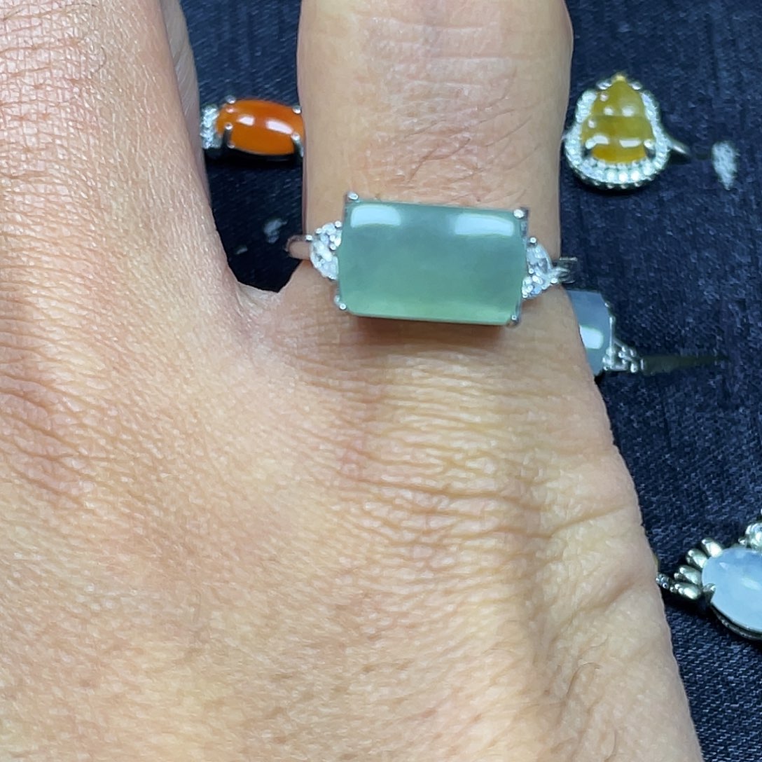 翡翠银S925镶嵌戒指