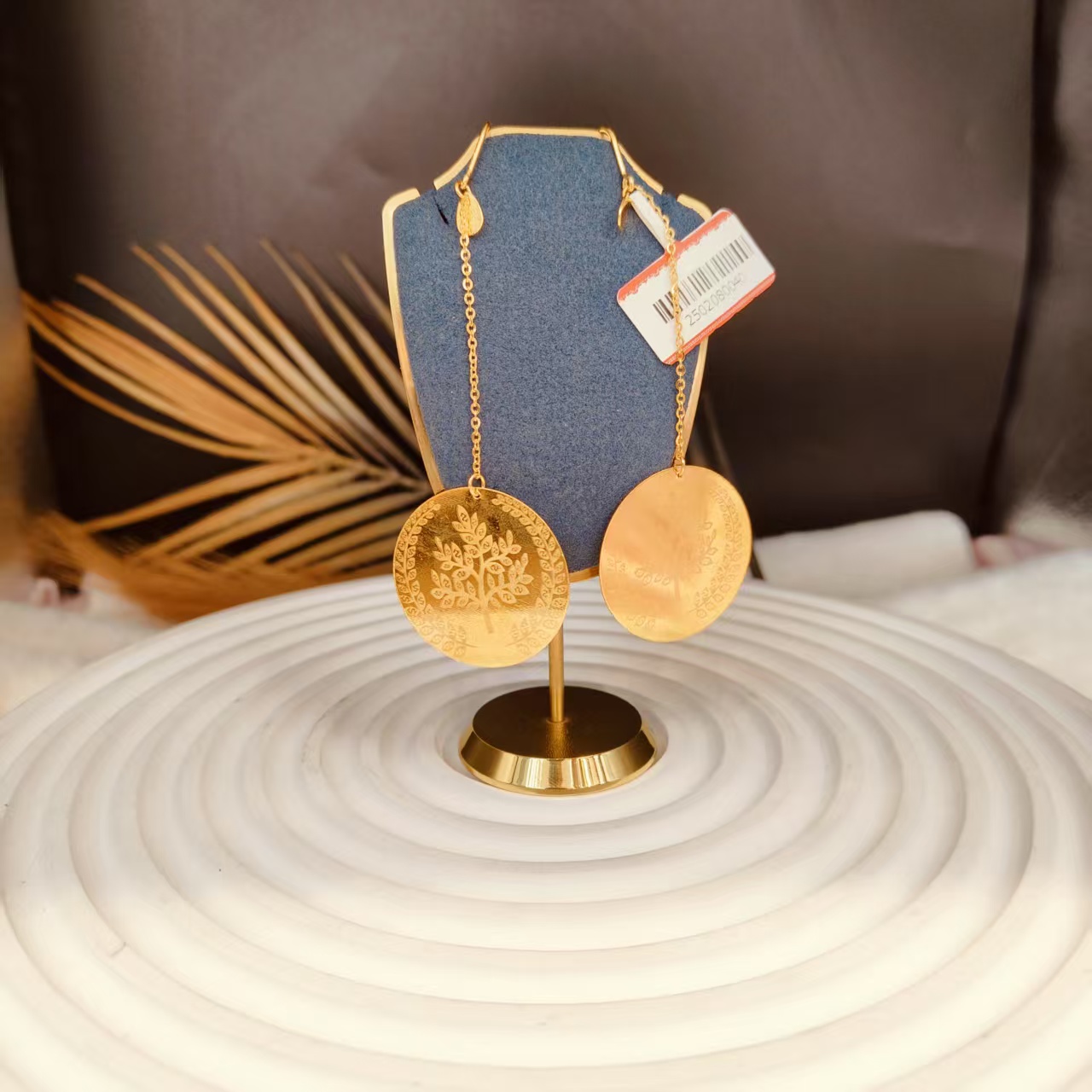 合金耳饰 kaplima altun镂空宽面时尚手镯手工气质轻奢百搭金色