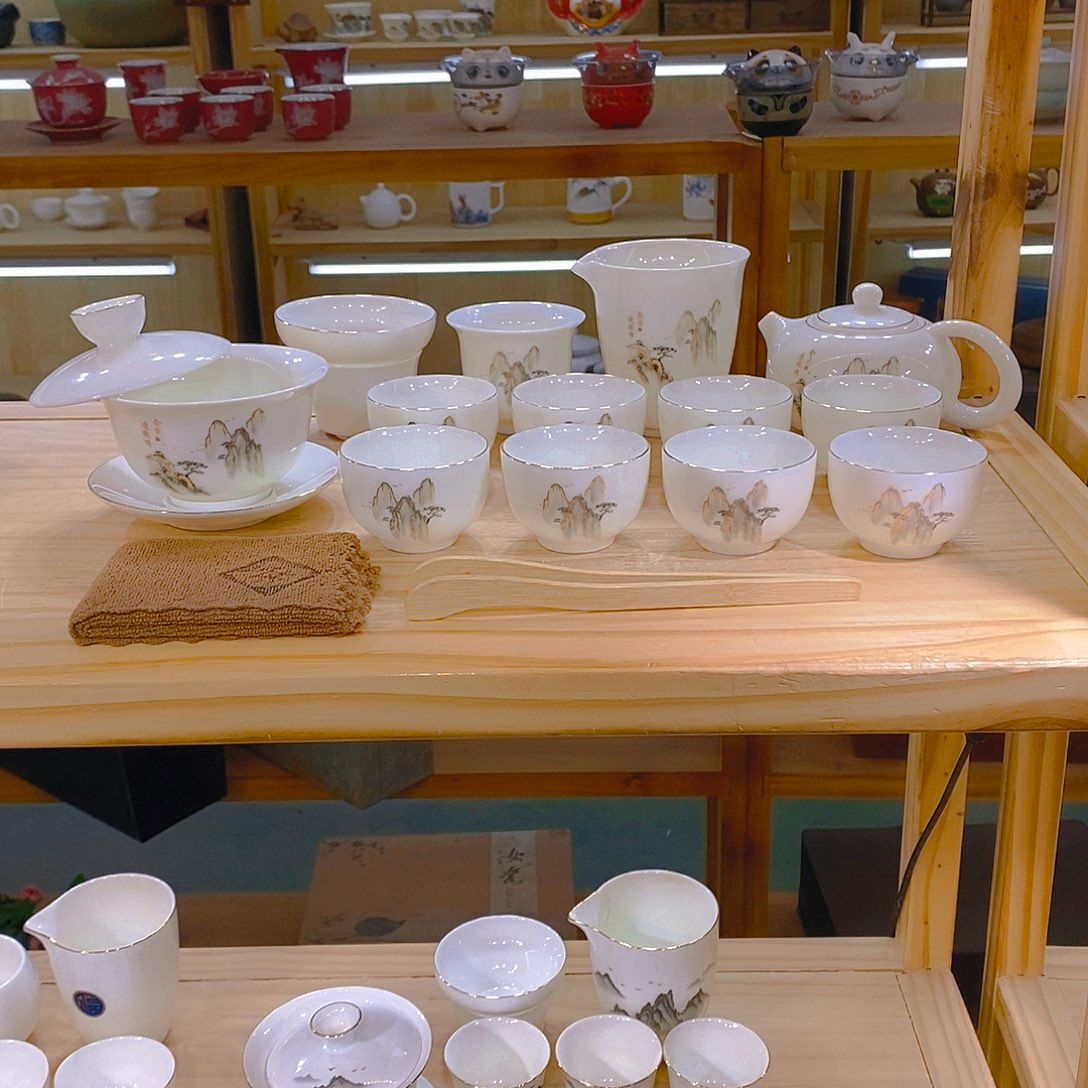 【不止】羊脂玉瓷茶具套装
