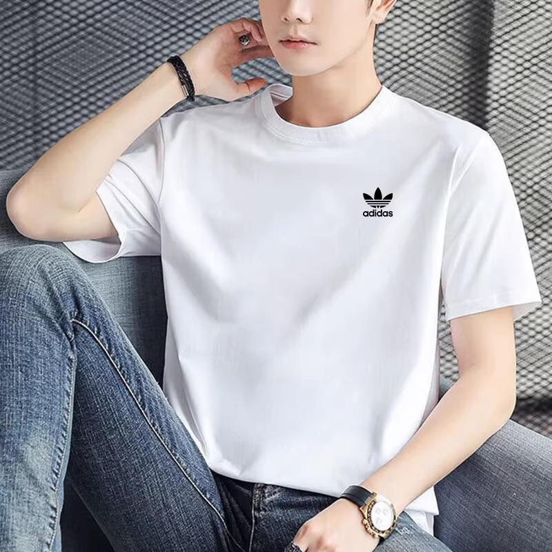 adidas阿迪达斯三叶草t恤男装白色短袖2025夏季新款运动服JD0373
