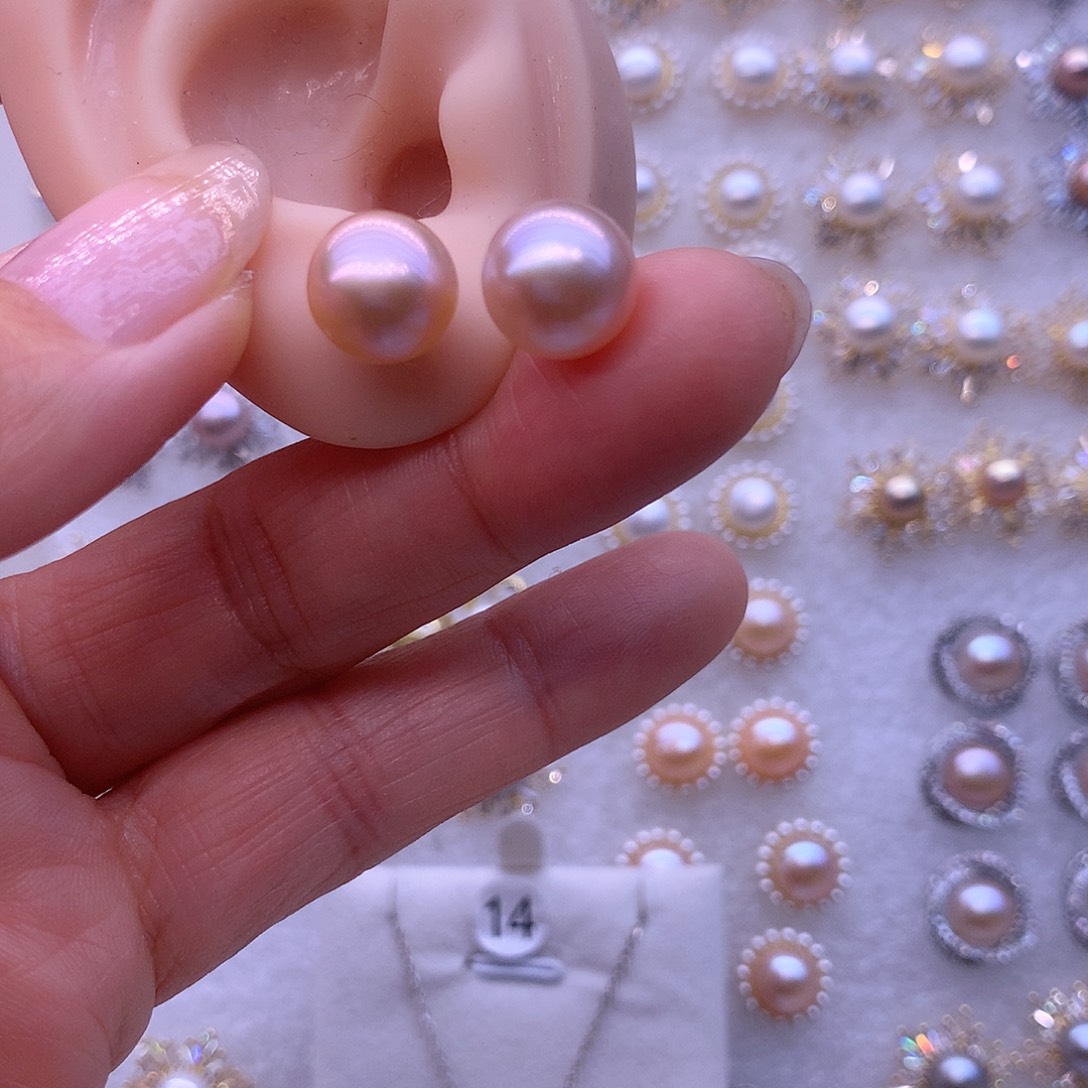 淡水珍珠耳饰合金