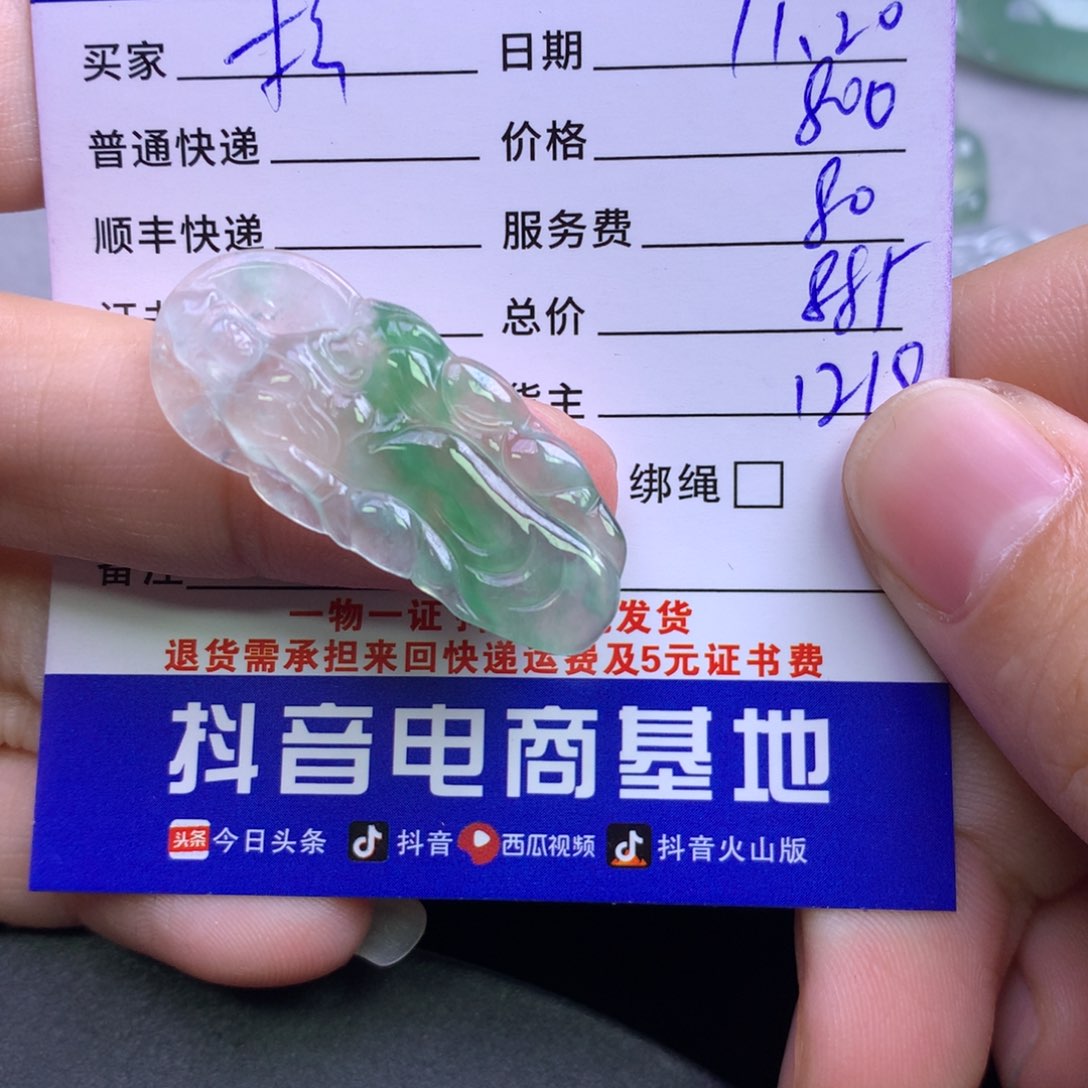 颈饰未镶嵌翡翠松**影