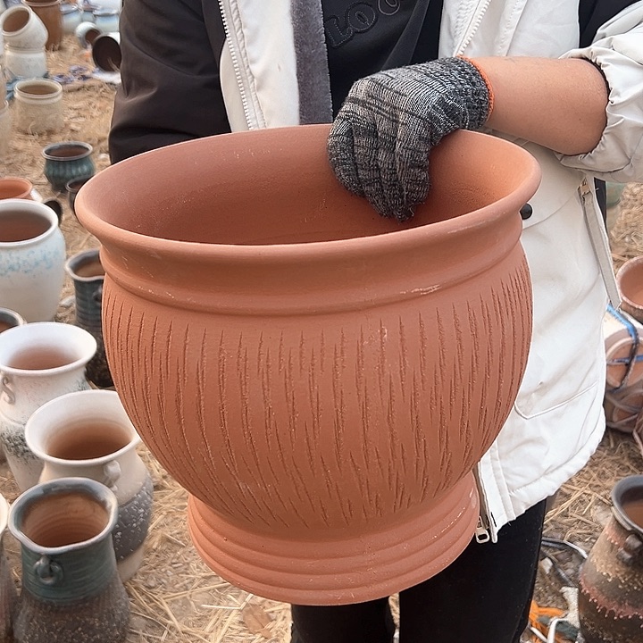 紫砂花盆高度30口32        