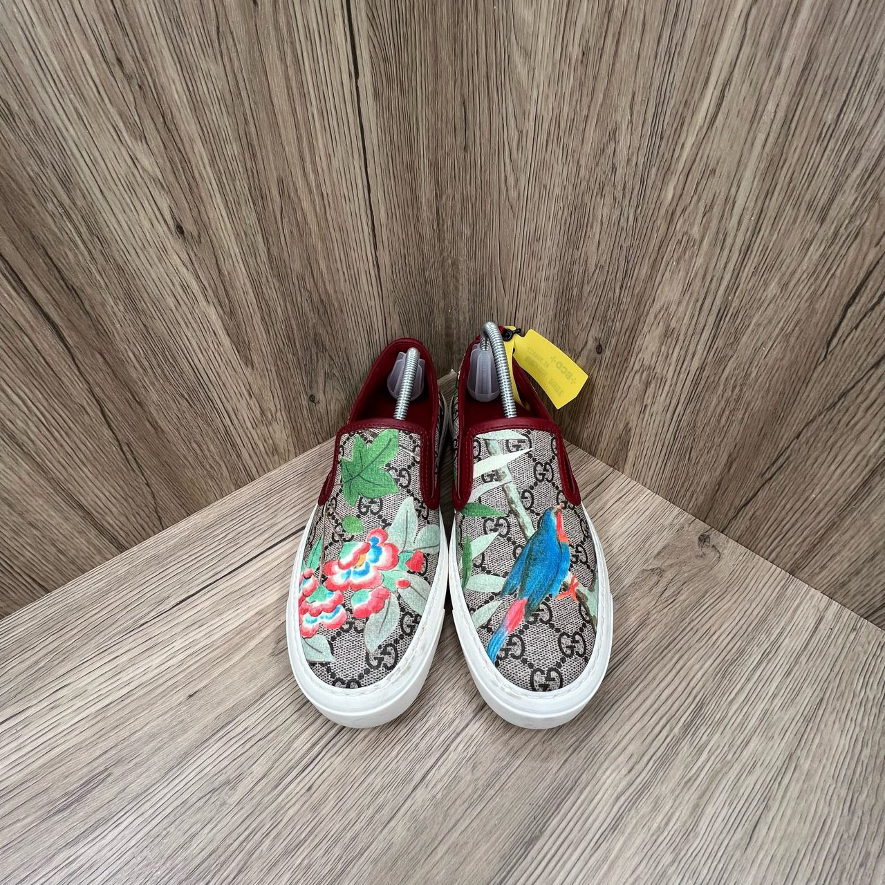 95新 GUCCI/古驰 棕色满印双G板鞋 35.5码/4900/无配件