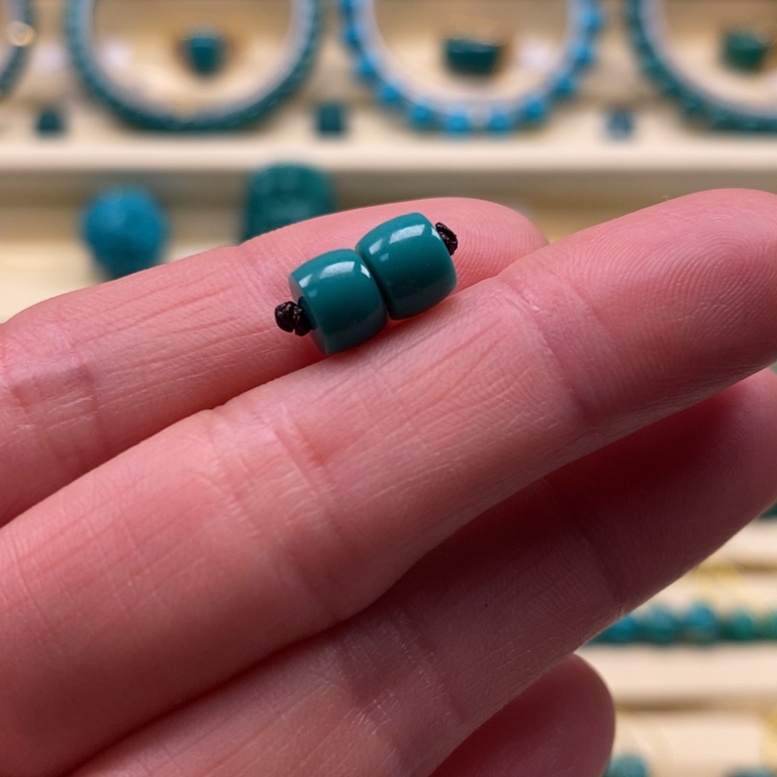 绿松石珠宝奇石未镶嵌直径6.5直切