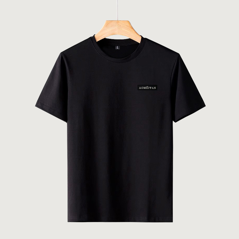 2025夏季新款高端简约百搭休闲T恤男女同款纯色宽松圆领体恤衫