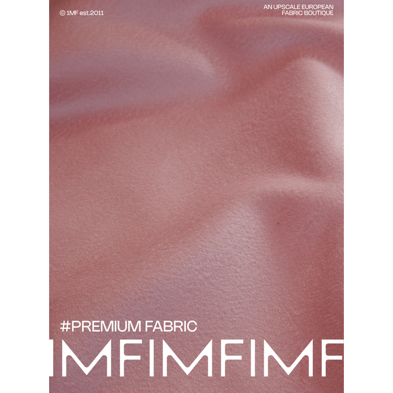 意大利织造 双面双层羊毛羊绒面料粉色系水波纹服装布 宽145CM