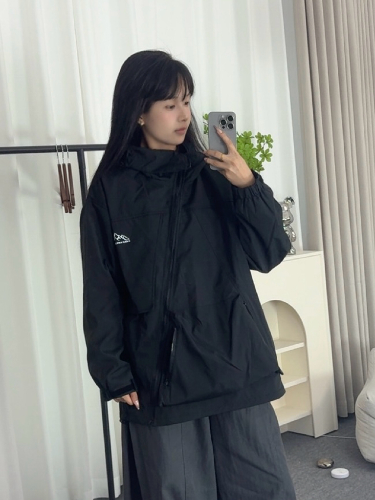 MODULKASTEN美式户外机能冲锋衣女秋季斜拉链潮牌防水夹克外套潮