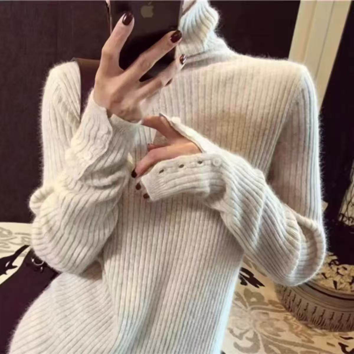 【p】高级调性坑条针织衫