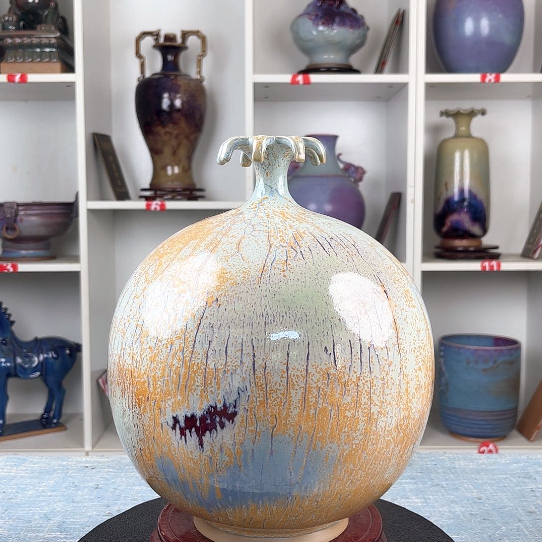 瓷片摆件……石榴瓶……