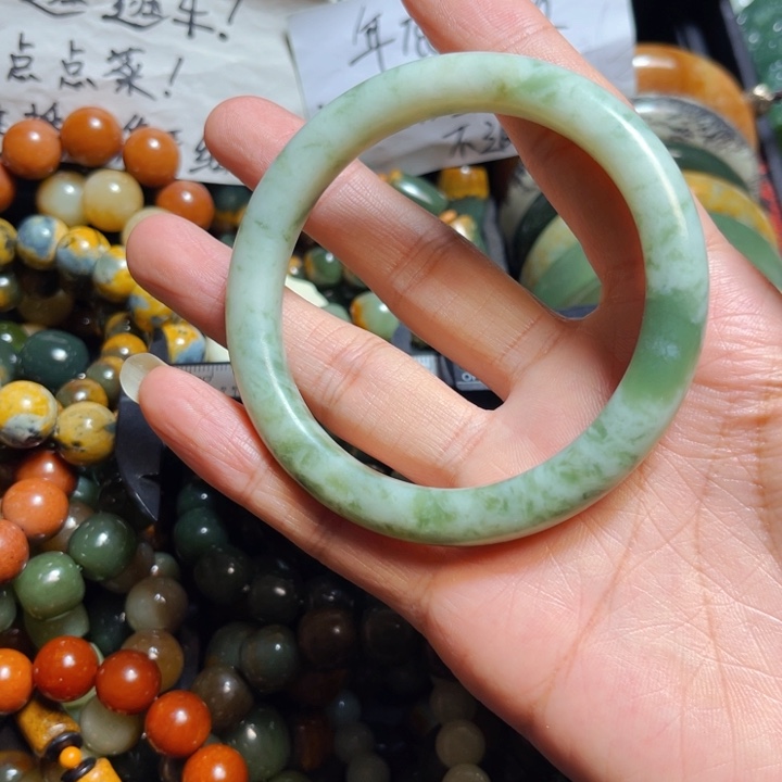 蛇纹石玉手链合金